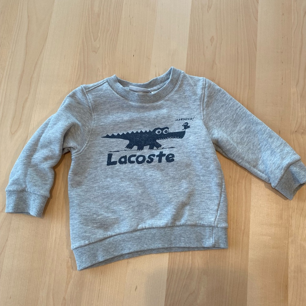 Lacoste kids printed crewneck fleece sweatshirt